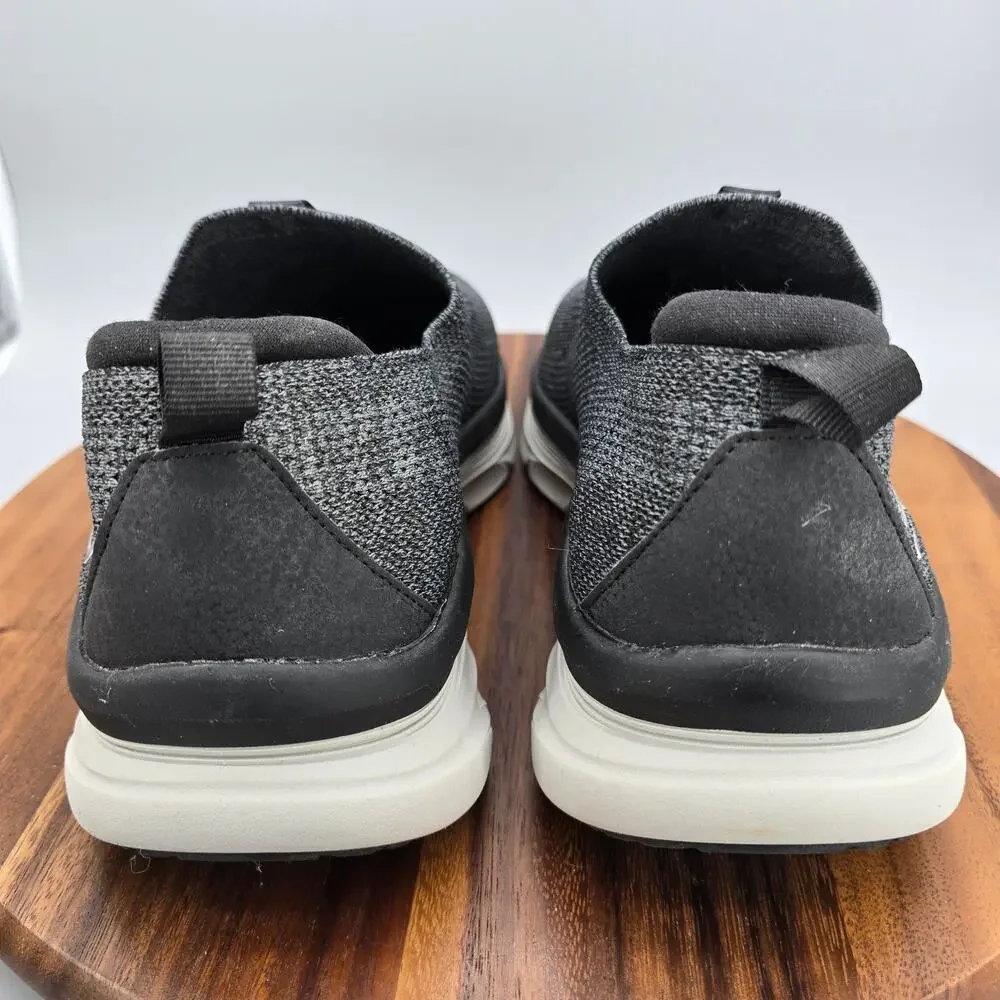 Skechers D Lux Walker Shoes Mens 10.5 4E Wide Black Gray Casual Walking Sneakers